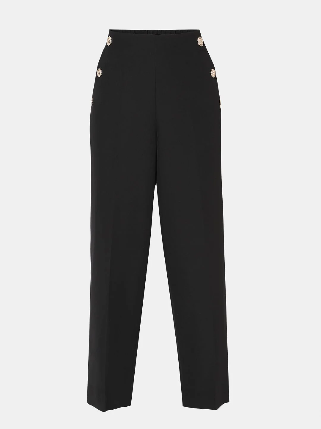 Black High Rise Tailored Straight Fit Pants - Image 7