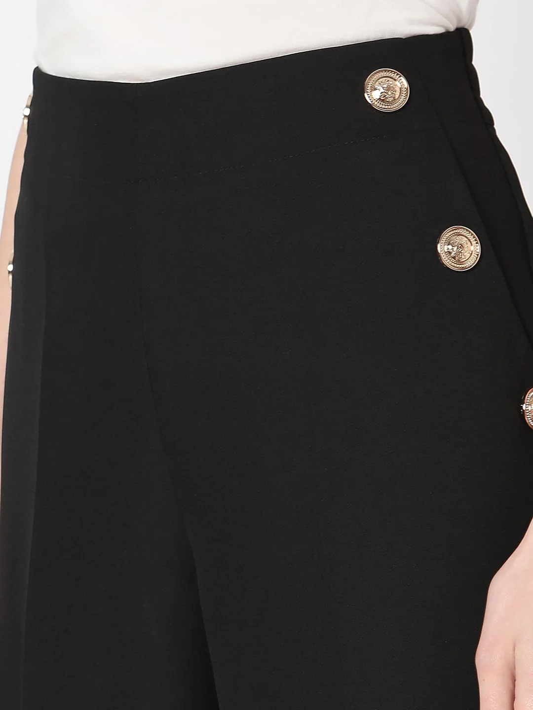 Black High Rise Tailored Straight Fit Pants - Image 8