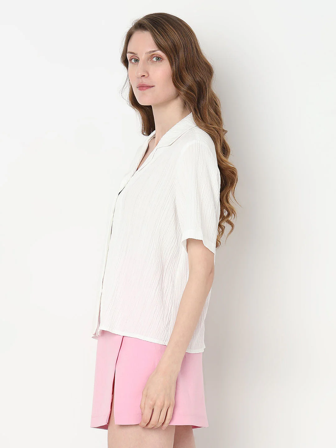 White Crinkled Shirt - Image 3