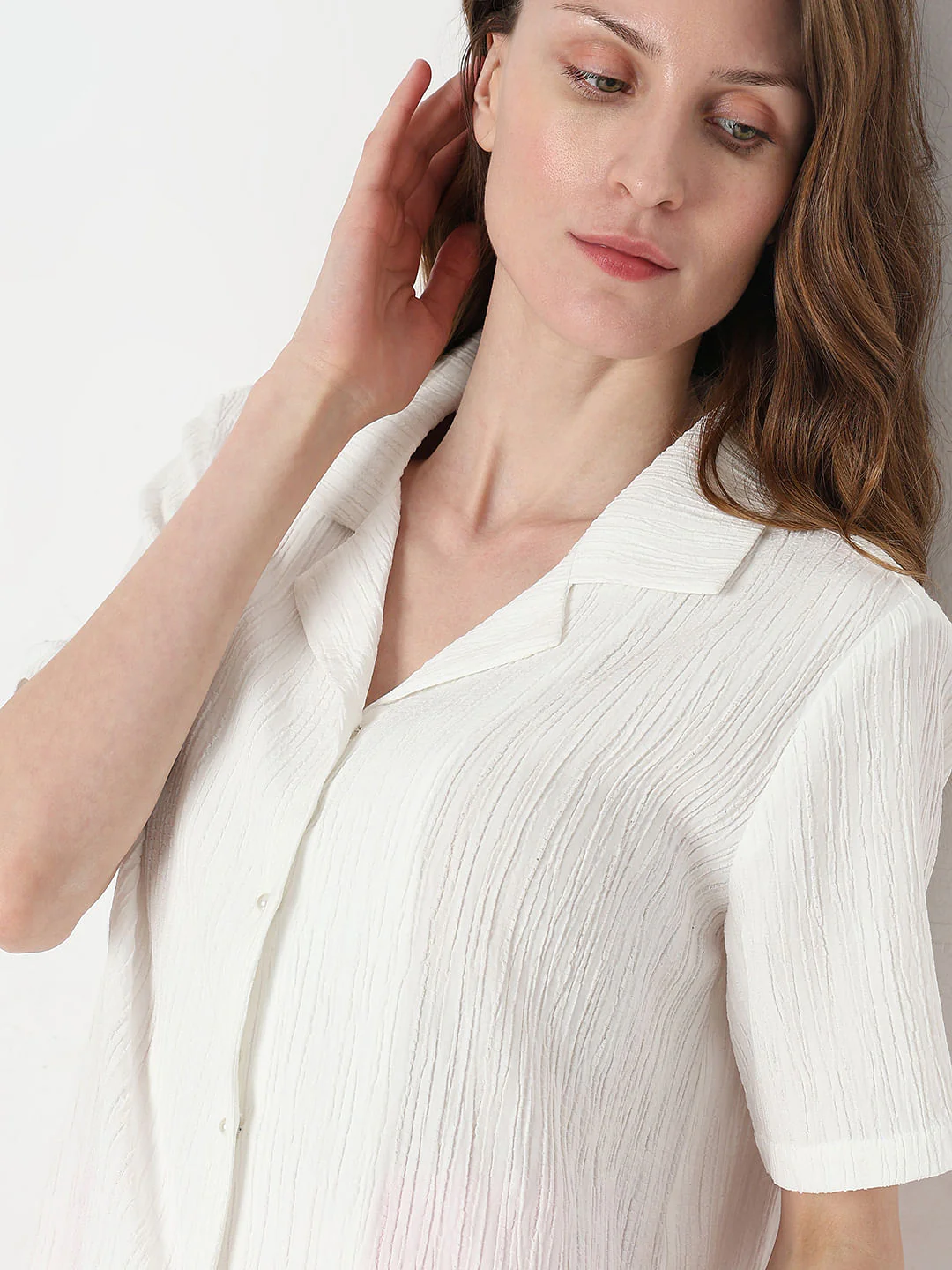 White Crinkled Shirt - Image 6