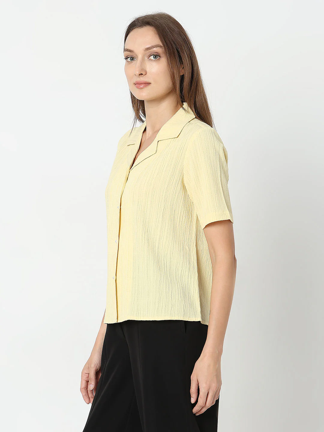 Light Yellow Crinkled Shirt - Image 3