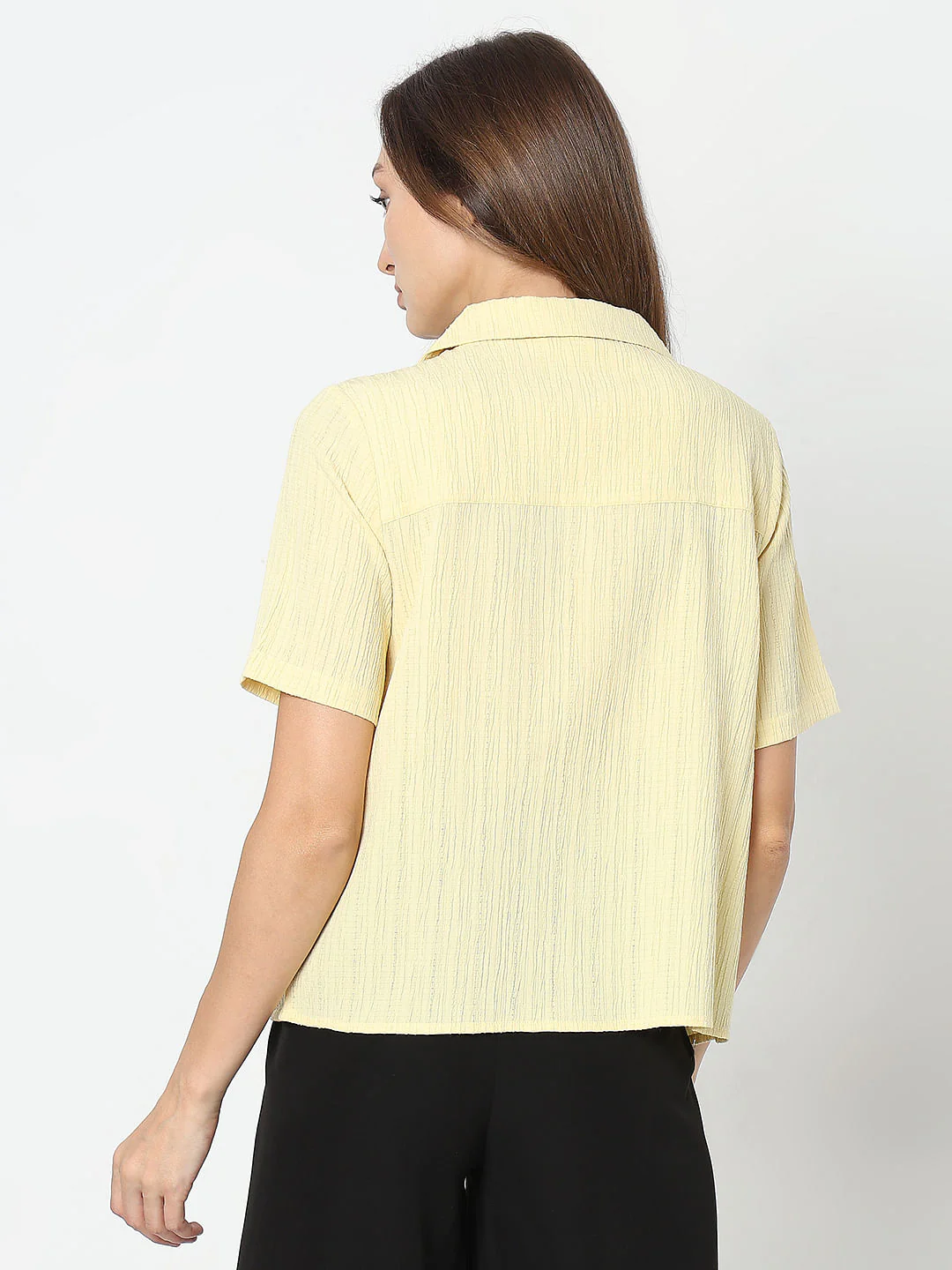 Light Yellow Crinkled Shirt - Image 4
