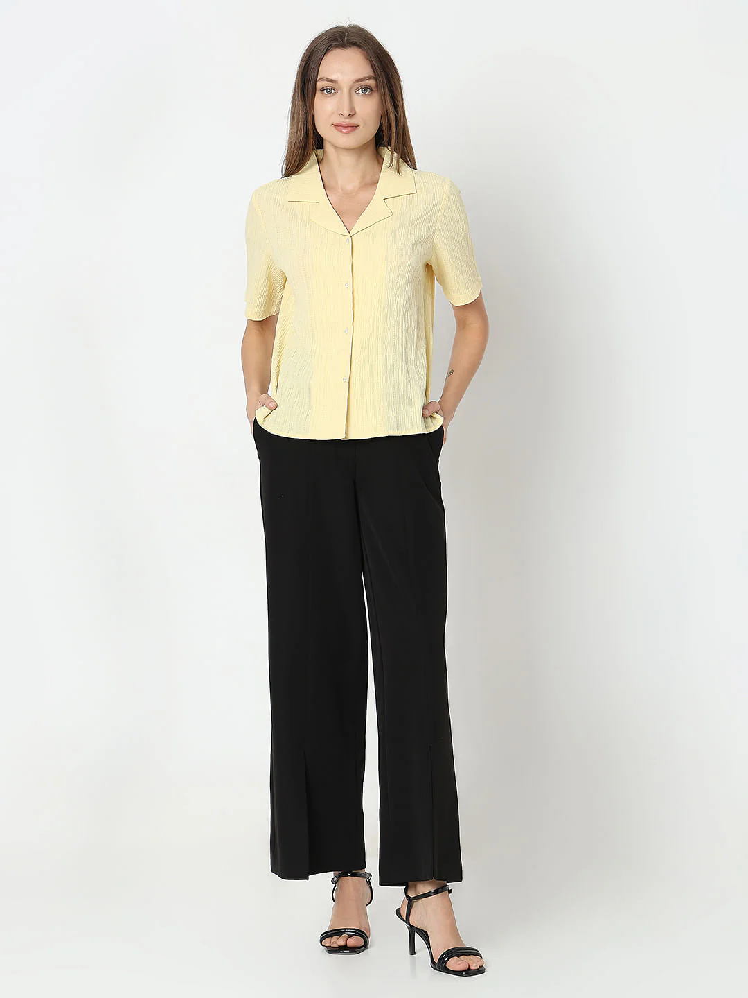 Light Yellow Crinkled Shirt - Image 5