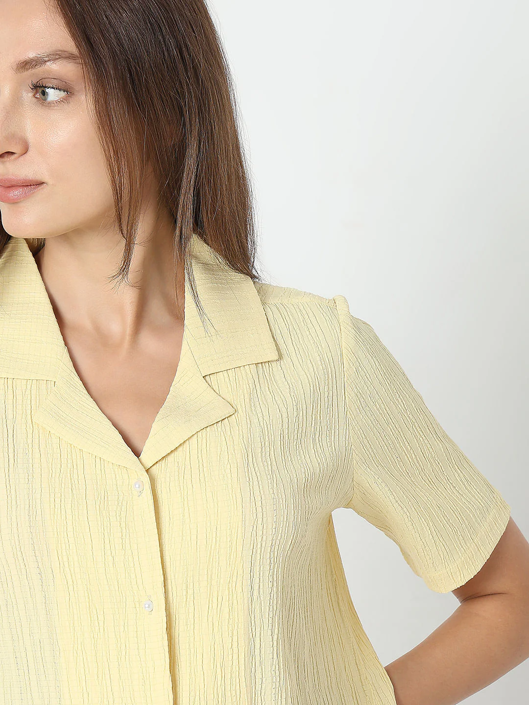 Light Yellow Crinkled Shirt - Image 6