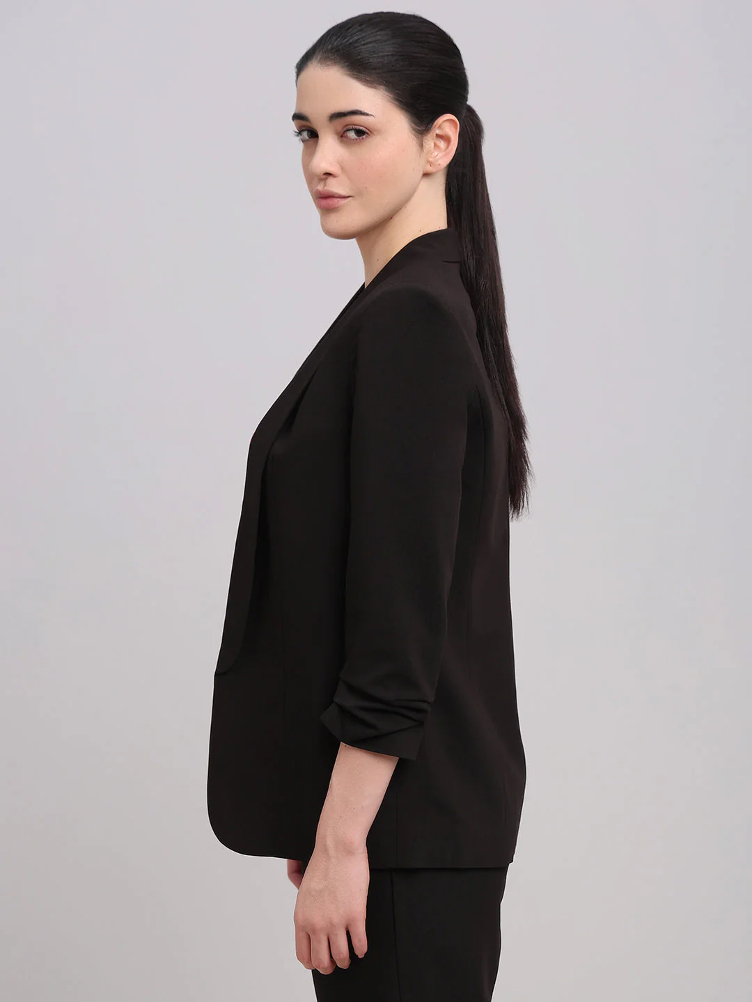 Black Longline Tailored Blazer - Image 3