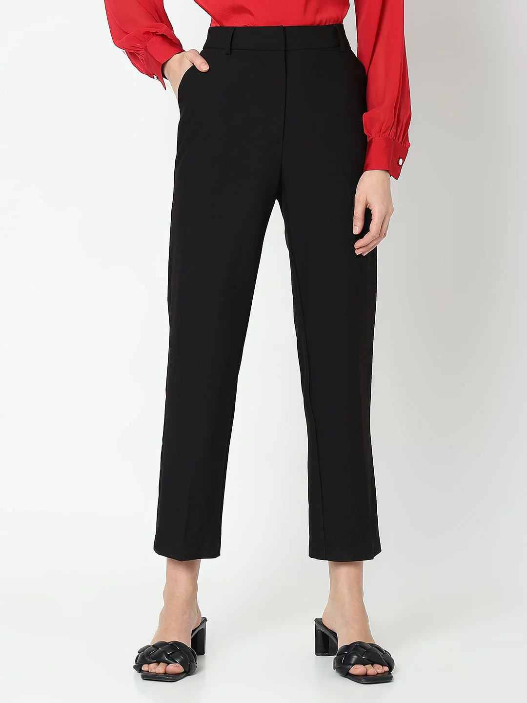 Black Ankle Length Co-Ord Set Trousers - Image 2