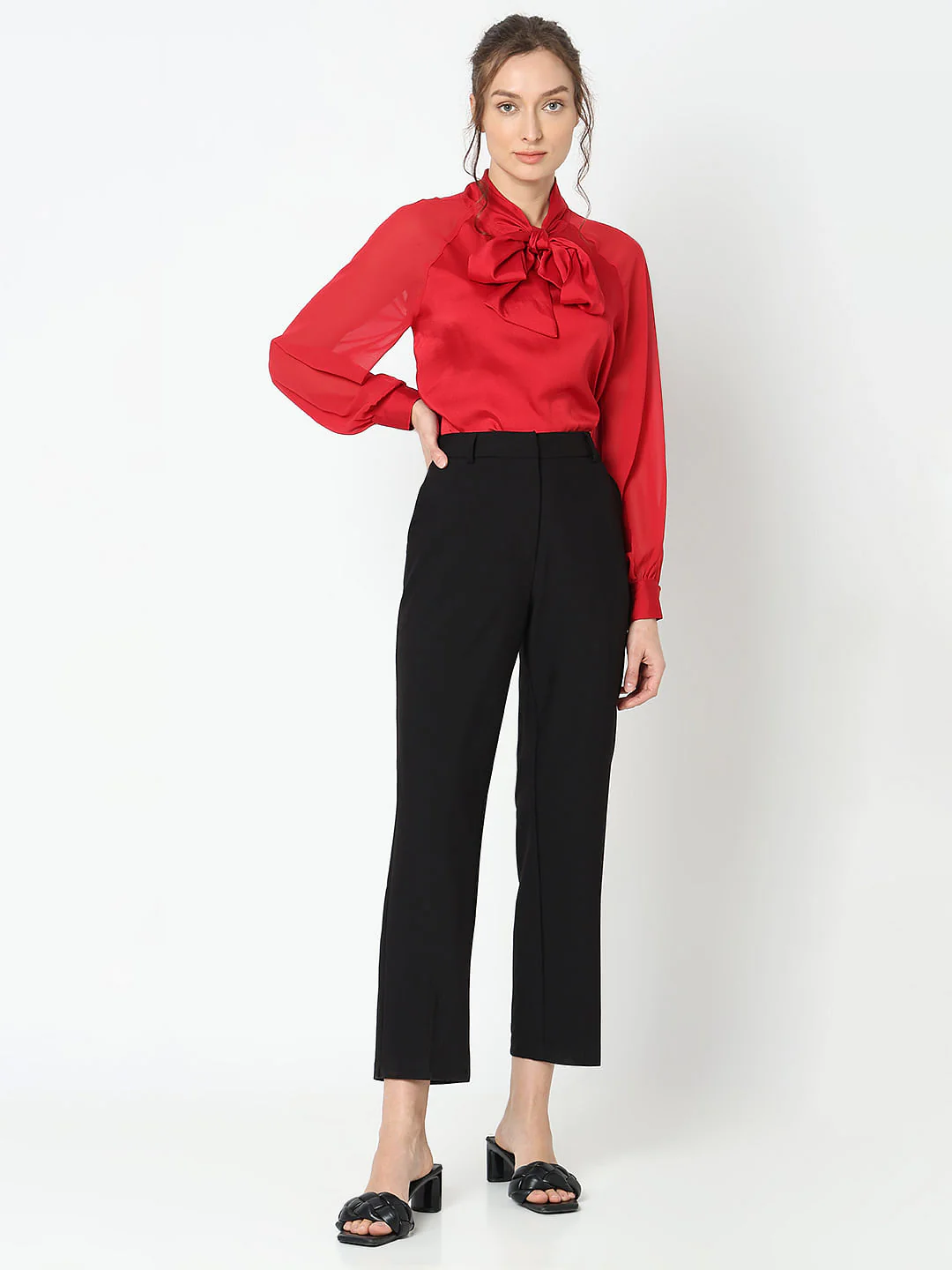 Black Ankle Length Co-Ord Set Trousers - Image 5