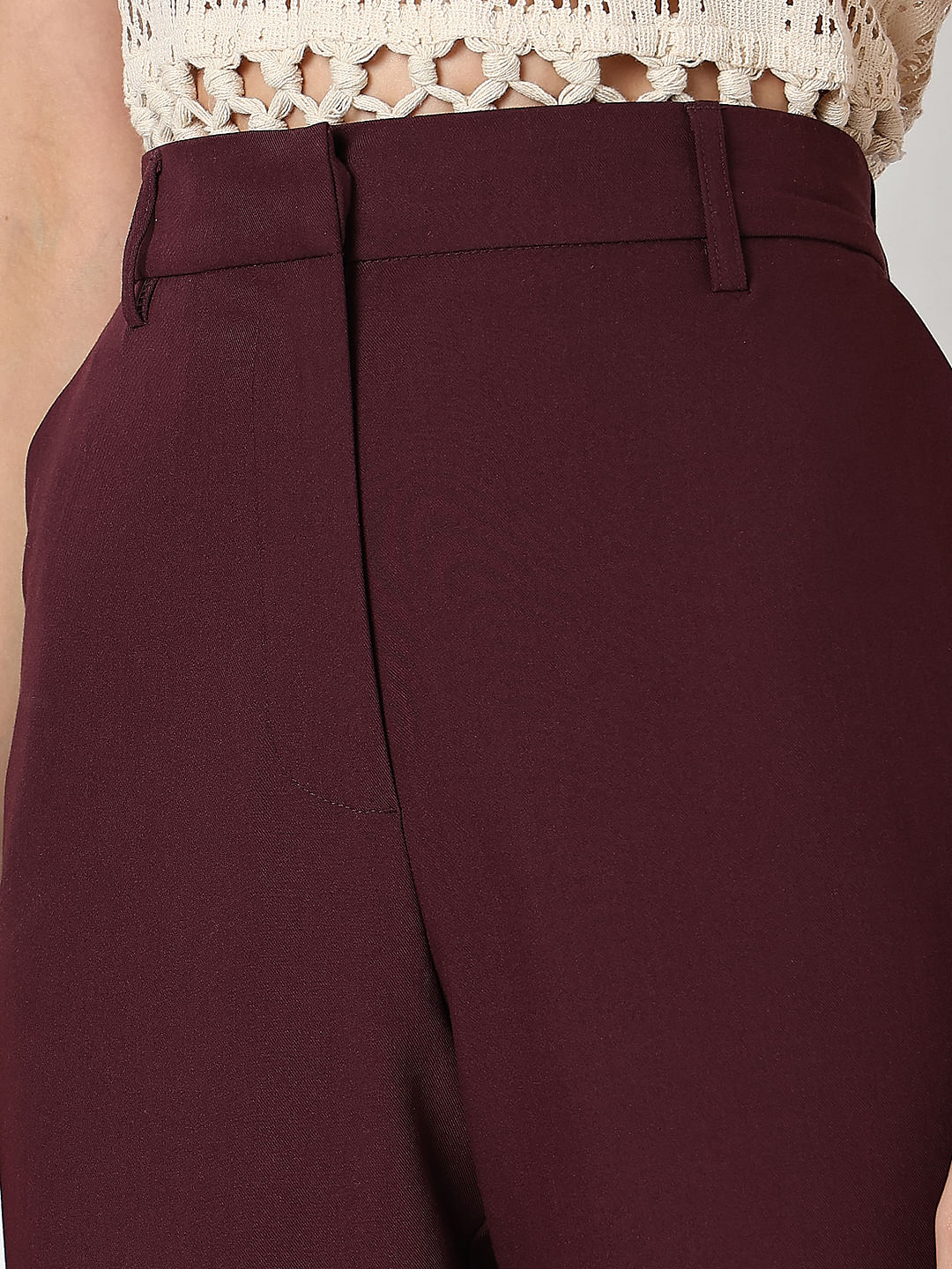 Maroon Ankle Length Co-Ord Set Trousers - Image 8