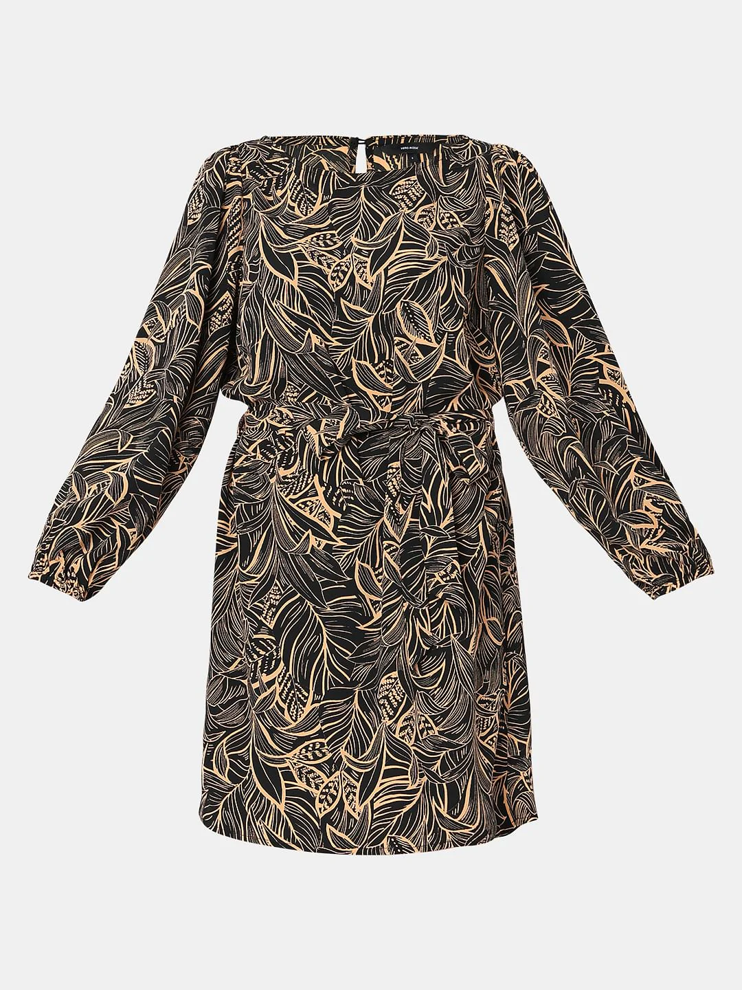 Black Printed Fit & Flare Dress - Image 7