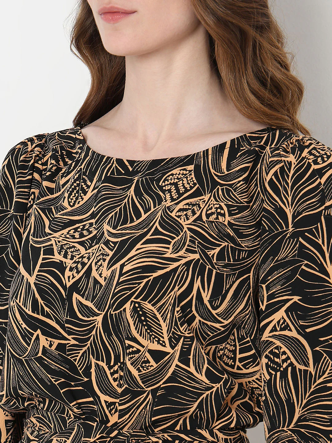 Black Printed Fit & Flare Dress - Image 8