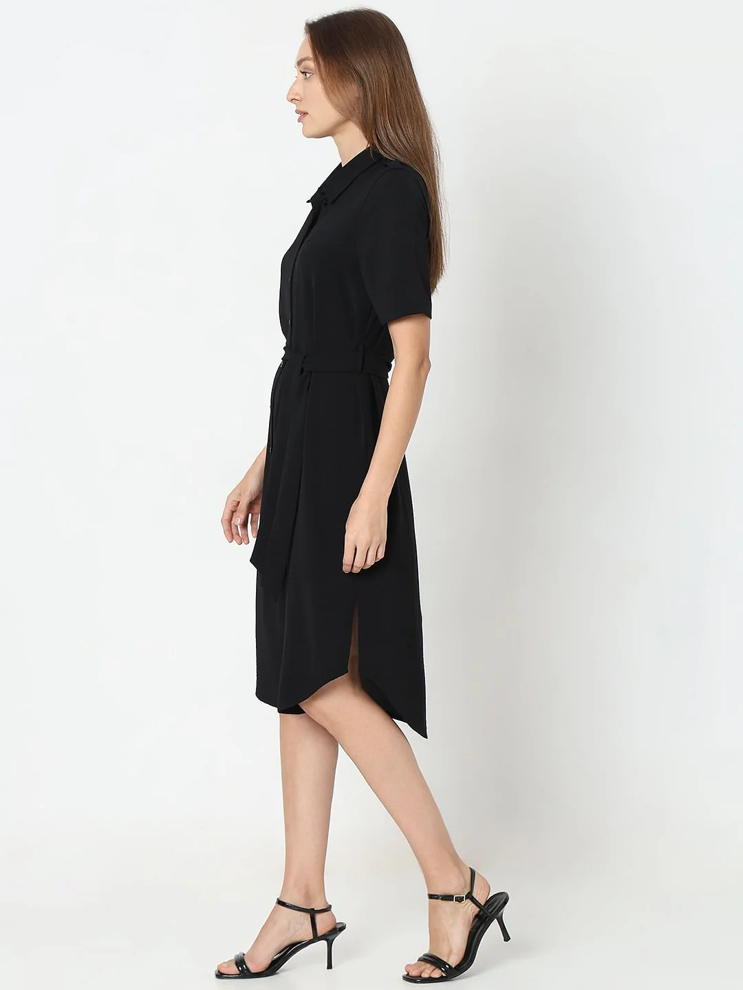 Black Shirt Dress - Image 3