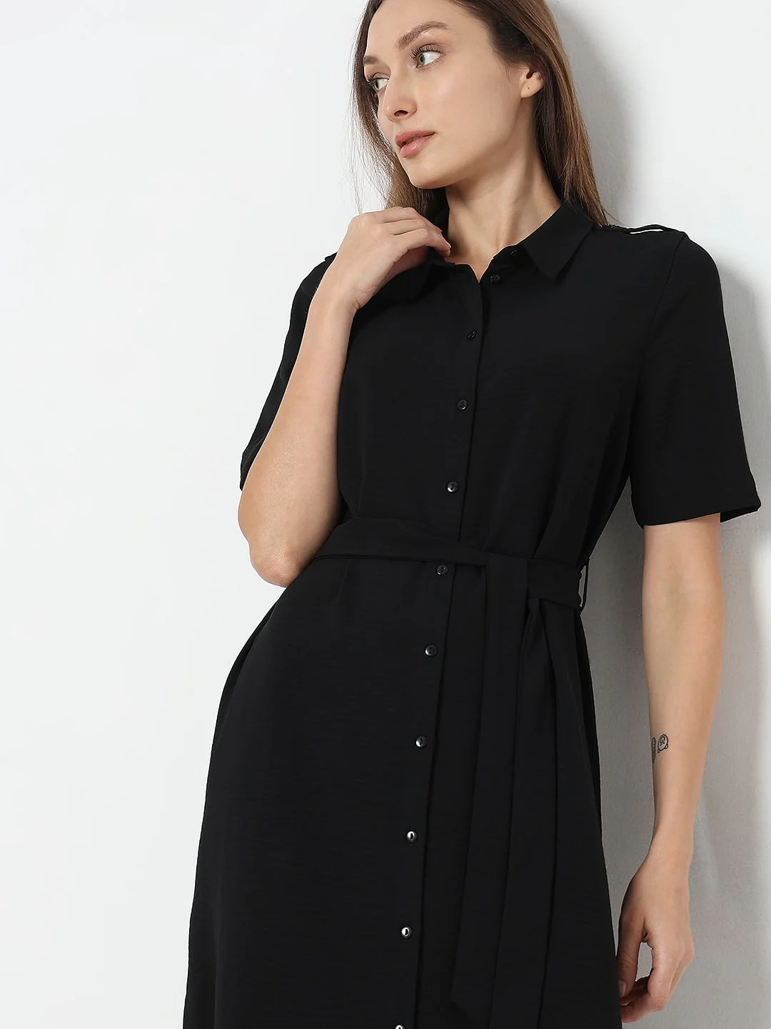 Black Shirt Dress - Image 5