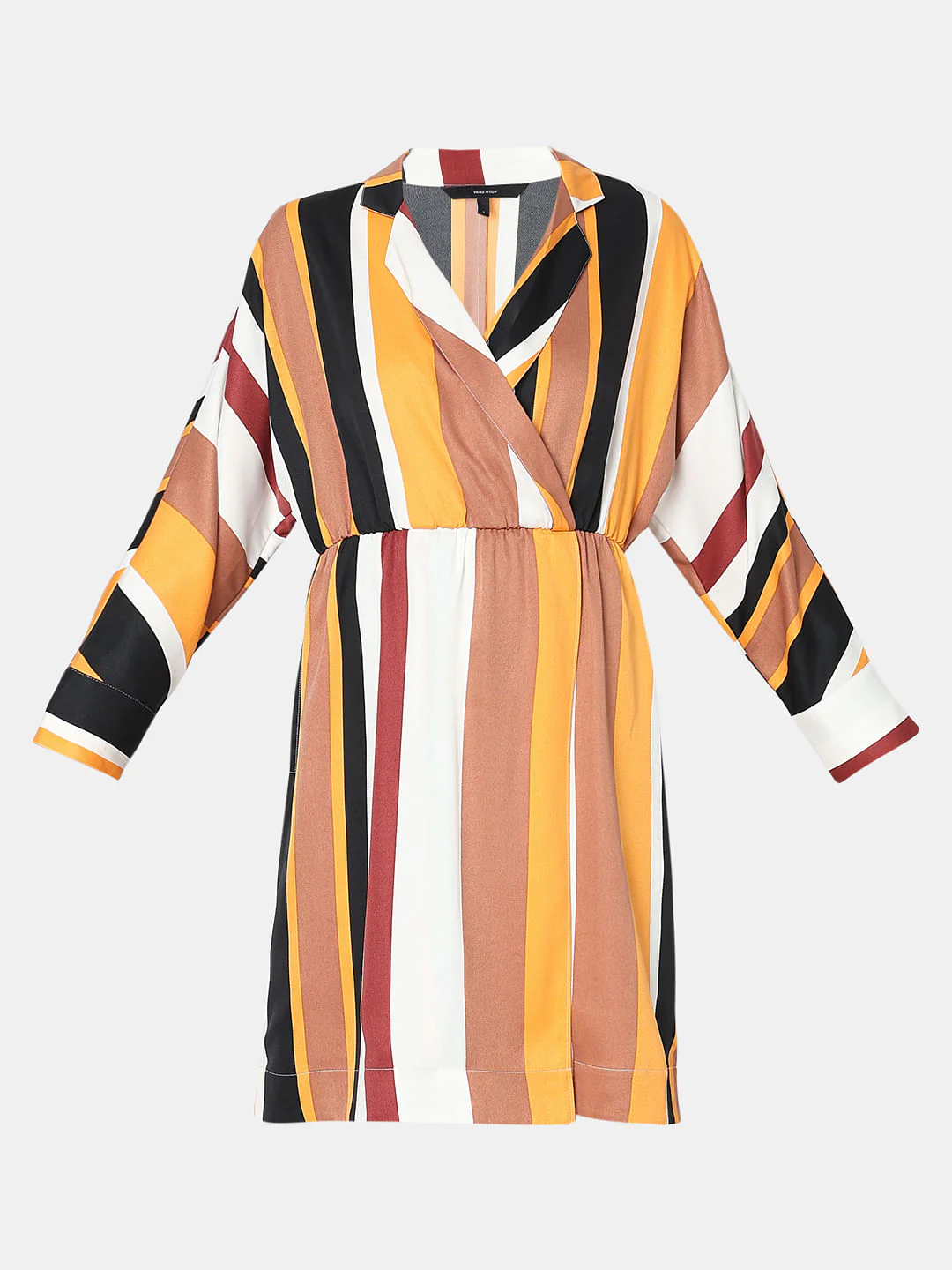 White Striped Mock Wrap Dress - Image 7