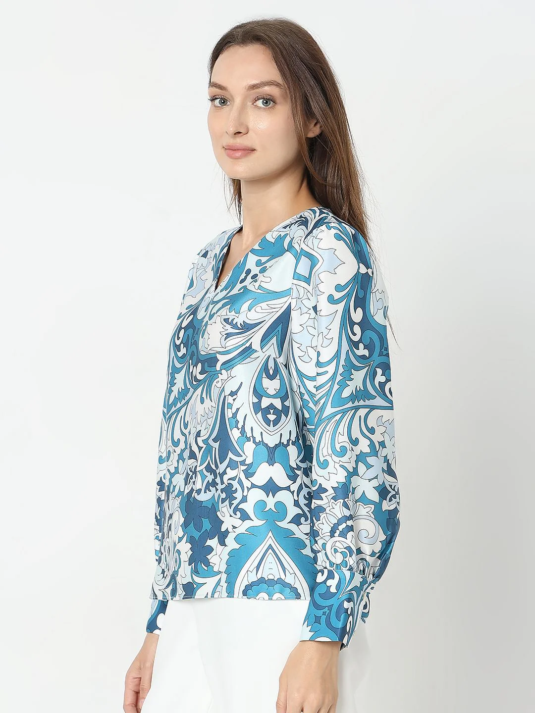 Blue Printed Top - Image 3