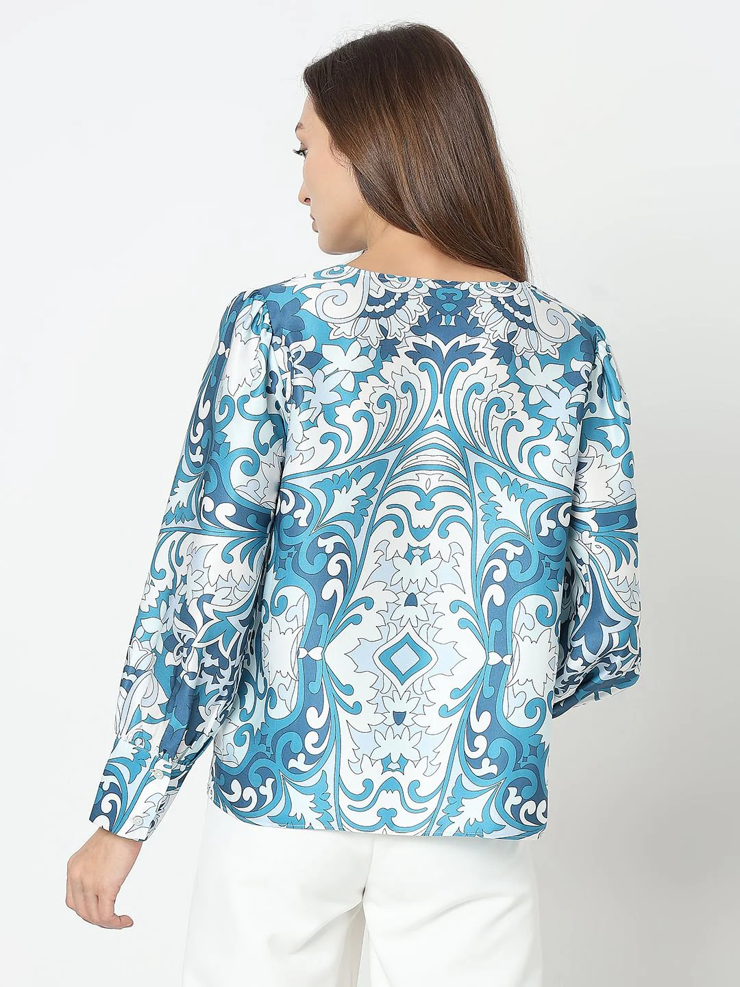 Blue Printed Top - Image 4