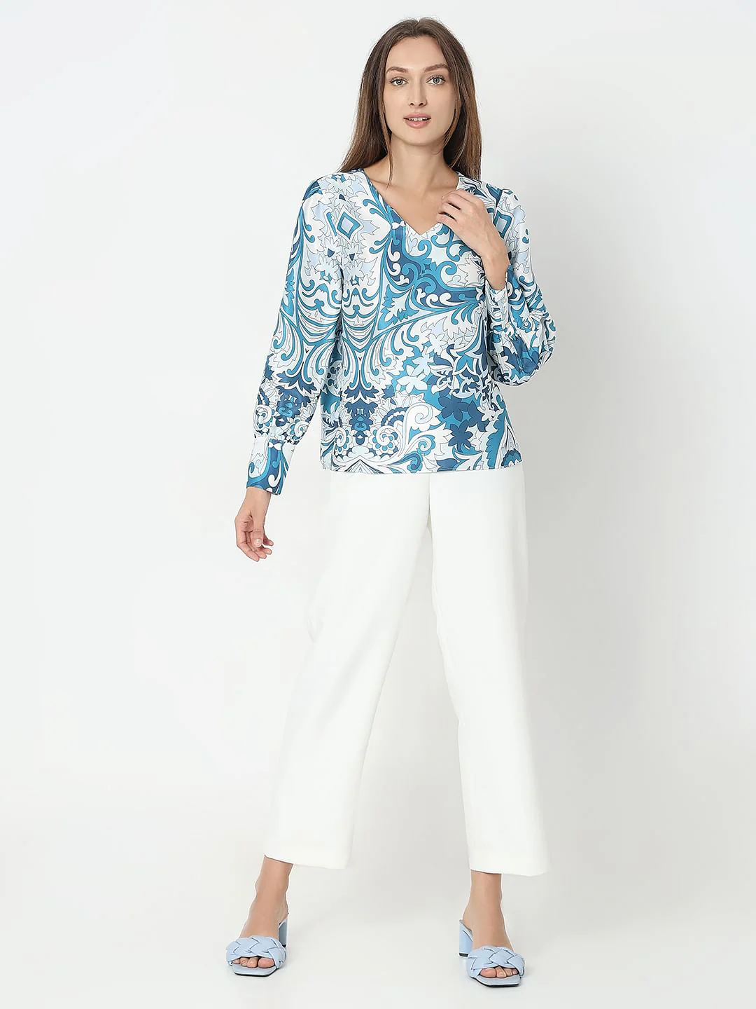Blue Printed Top - Image 5