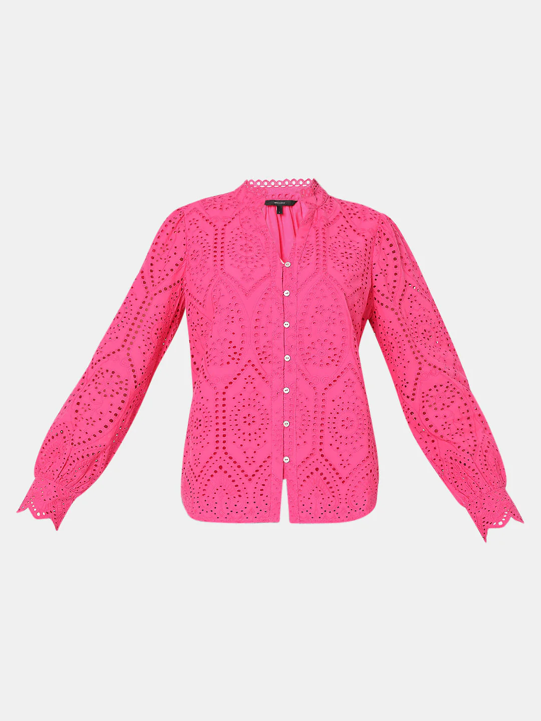 Pink Schiffli Cotton Shirt - Image 7