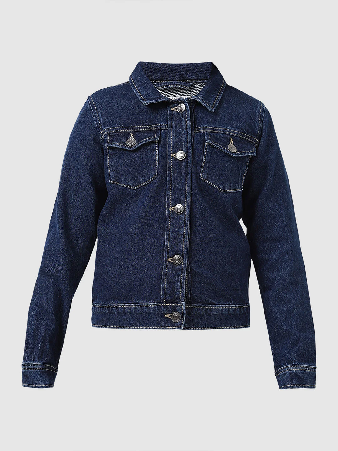 Girl Dark Blue Denim Jacket - Image 6