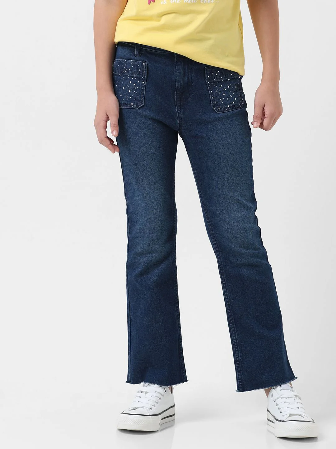 Girl Blue High Rise Straight Fit Jeans - Image 2