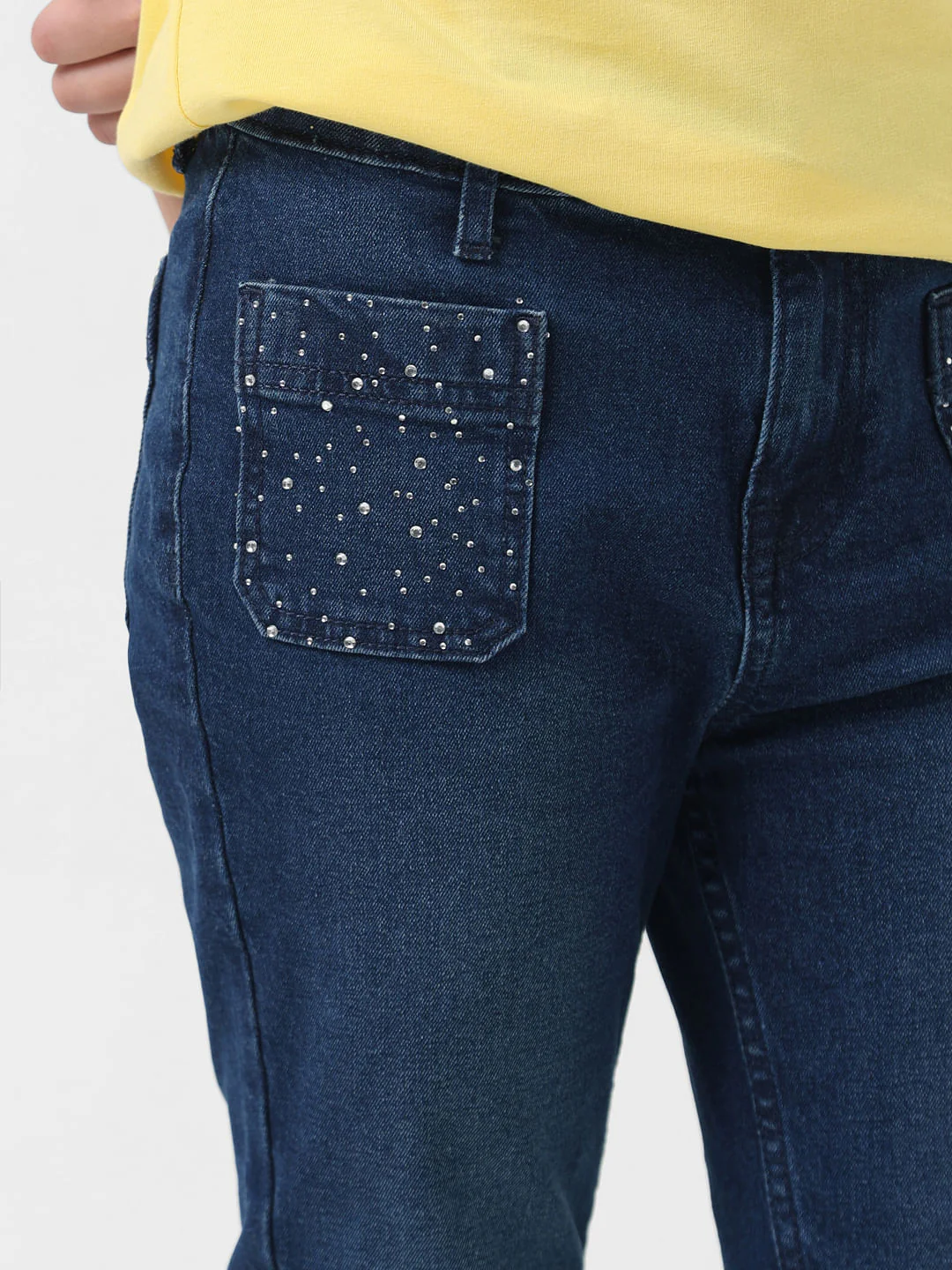 Girl Blue High Rise Straight Fit Jeans - Image 4