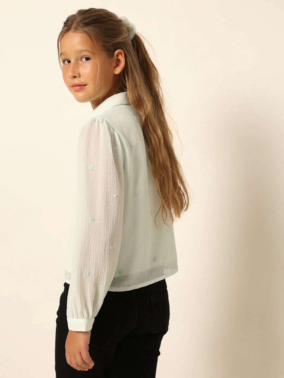 Light Green Embroidered Shirt
