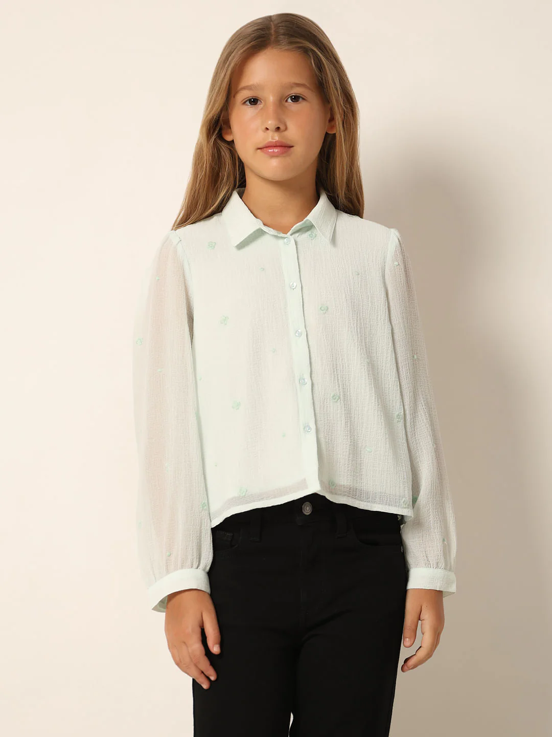 Light Green Embroidered Shirt - Image 2