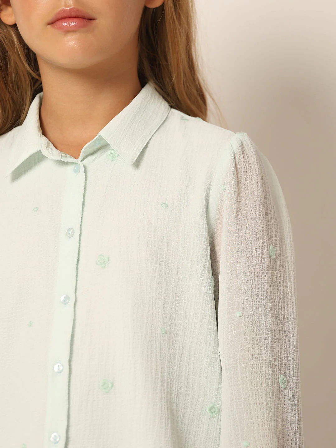 Light Green Embroidered Shirt - Image 4