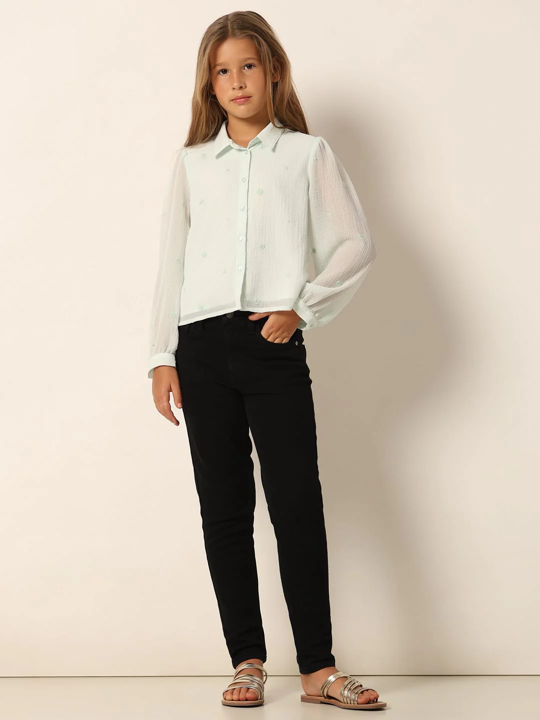 Light Green Embroidered Shirt - Image 5