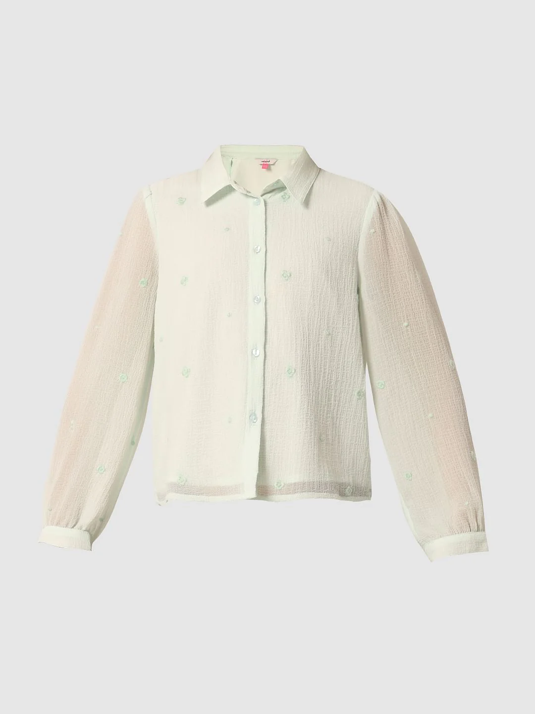 Light Green Embroidered Shirt - Image 6
