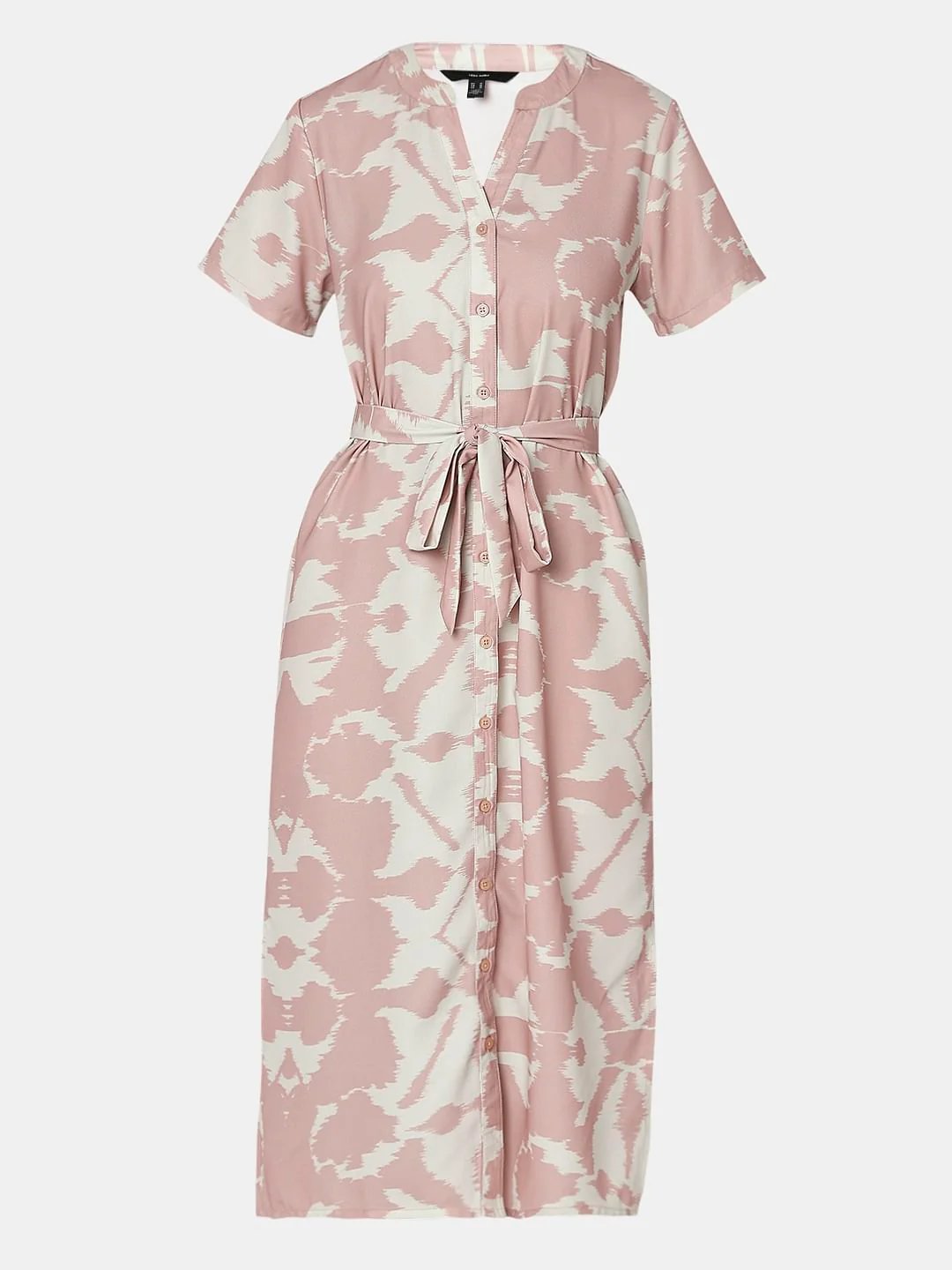 Pink Printed Midi Shirt Dress - Image 6