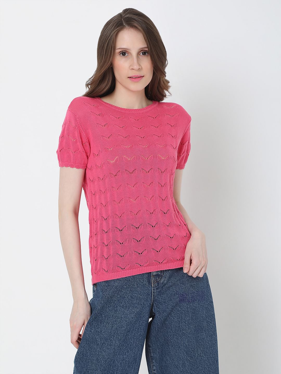 Pink Pointelle Top - Image 2