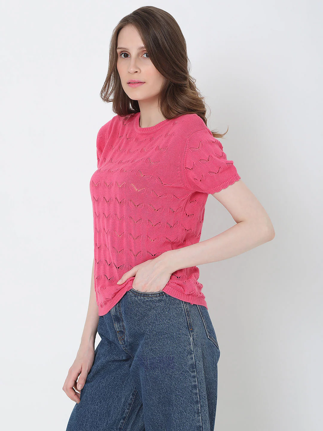 Pink Pointelle Top - Image 3