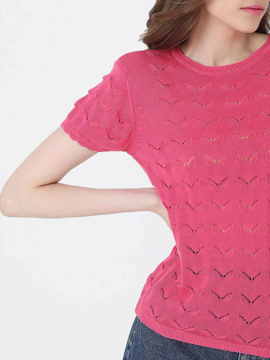 Pink Pointelle Top - Image 6
