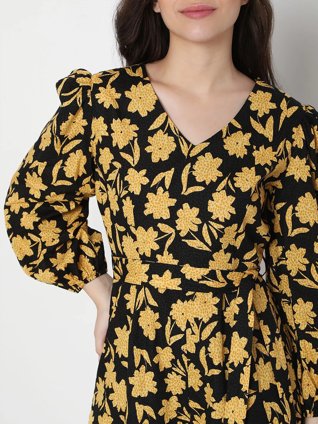Black Floral Print Playsuit - Image 6