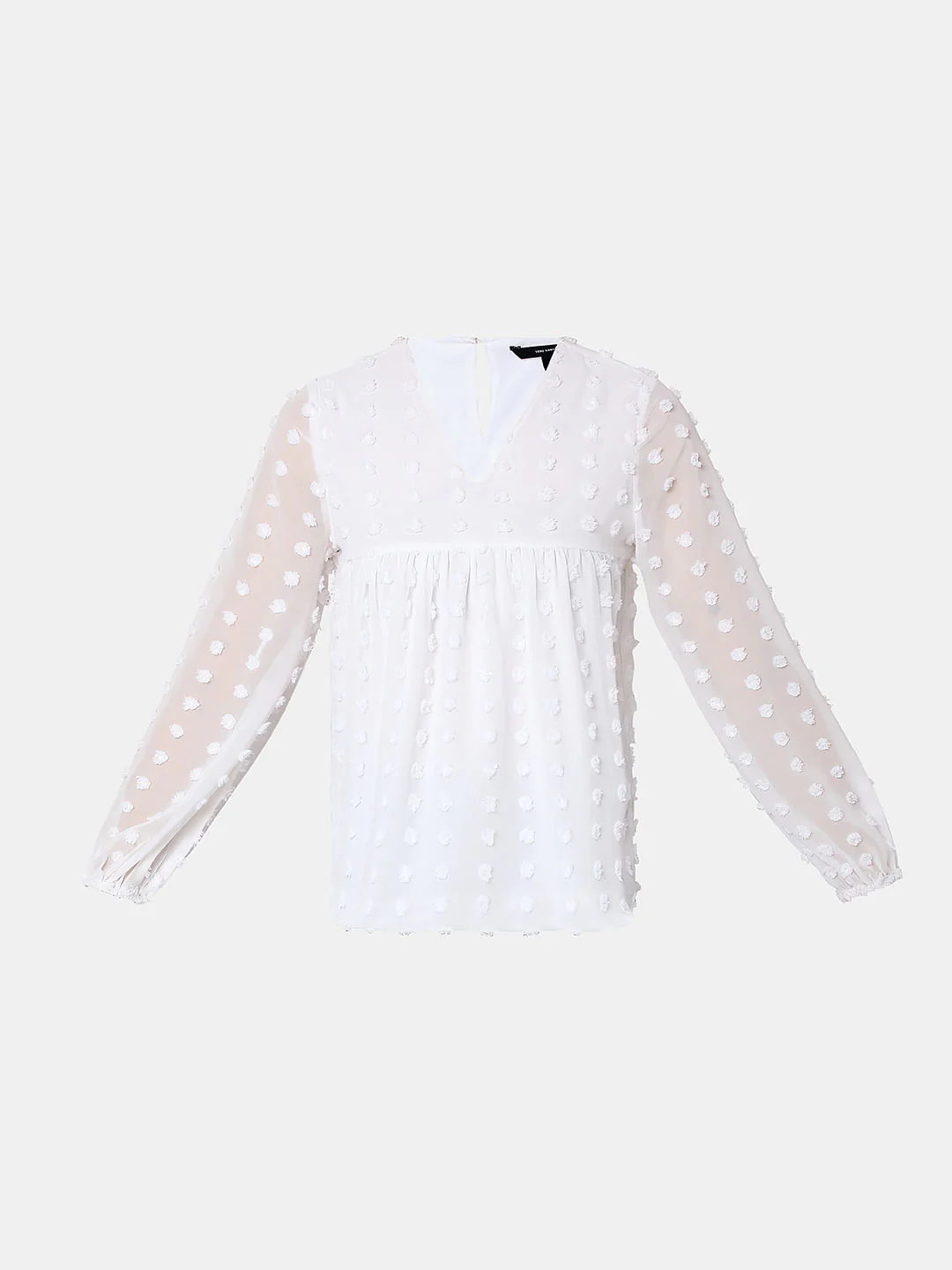 White Dobby Textured Top - Image 7