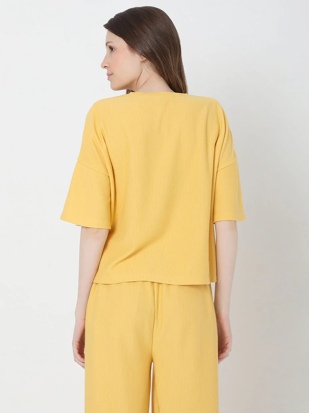 Yellow Ribbed Co-Ord Top - Image 4