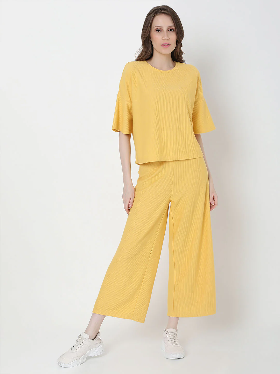 Yellow Ribbed Co-Ord Top - Image 5