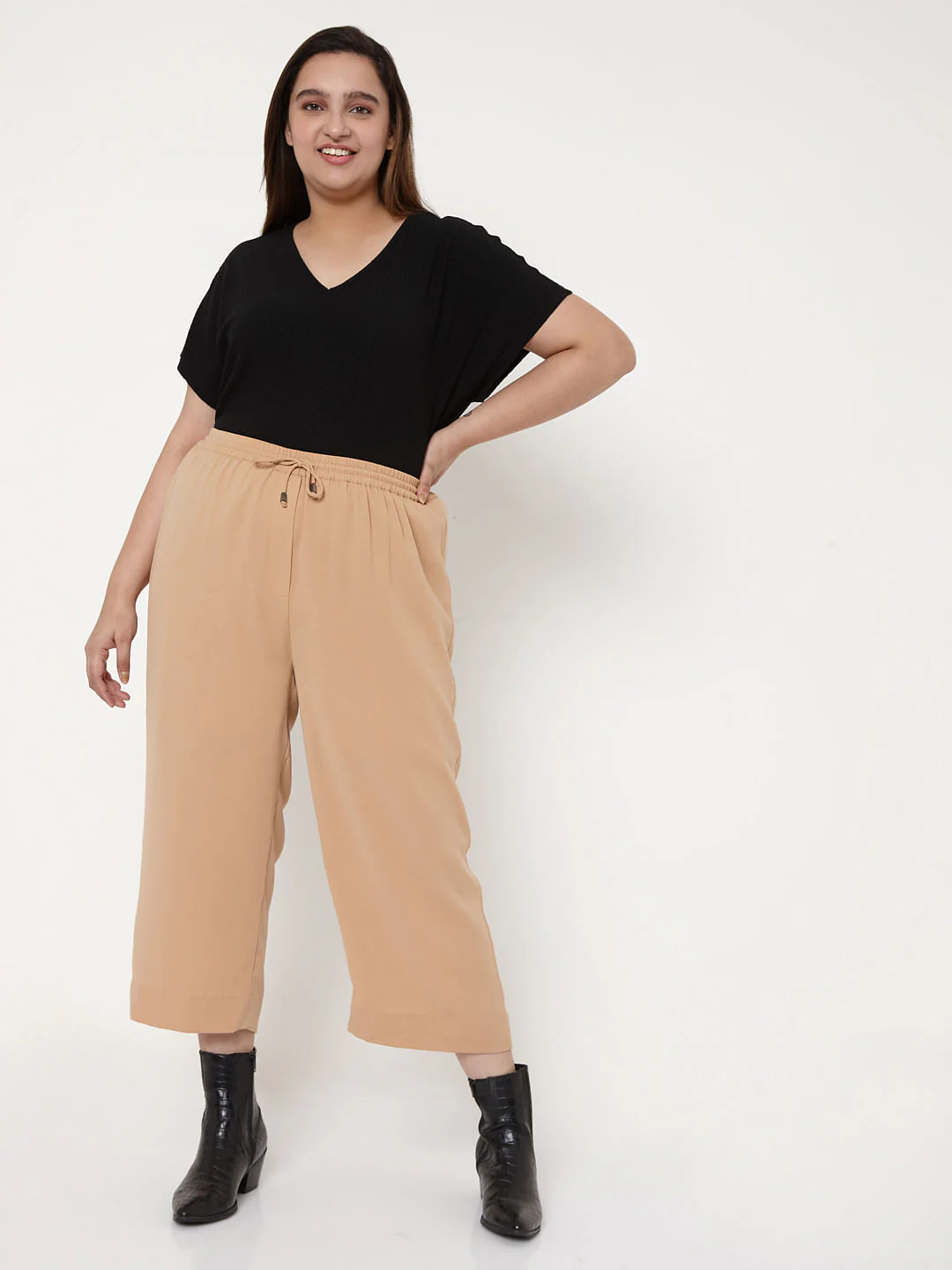 Curve Dark Beige Pants - Image 6