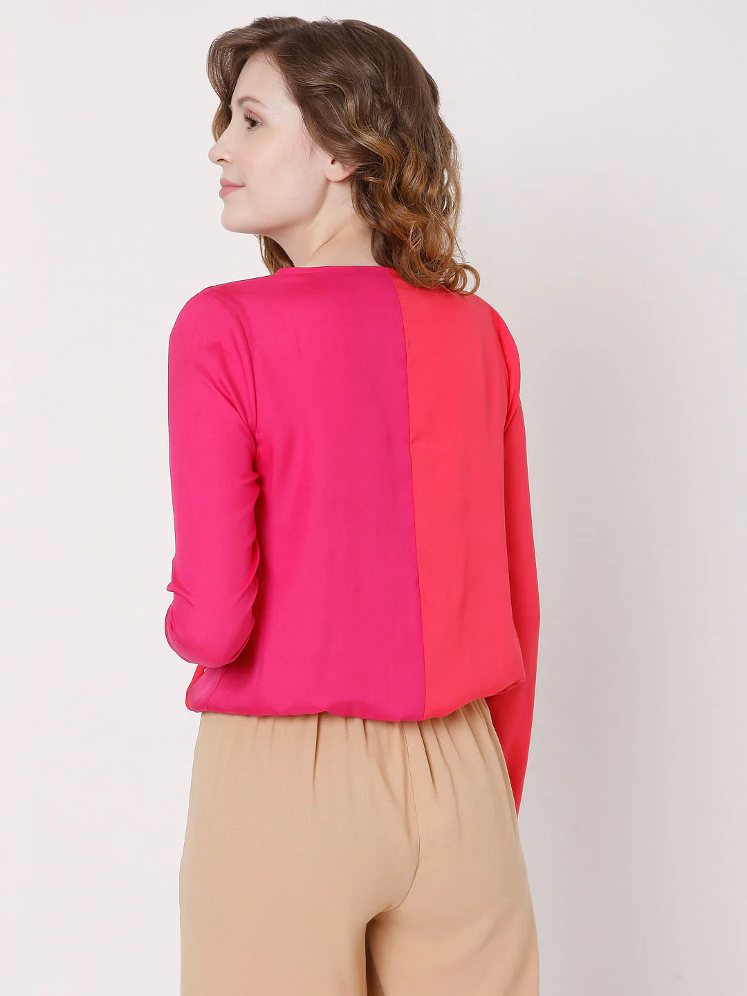 Pink Colourblocked Two-Toned Top - Image 4