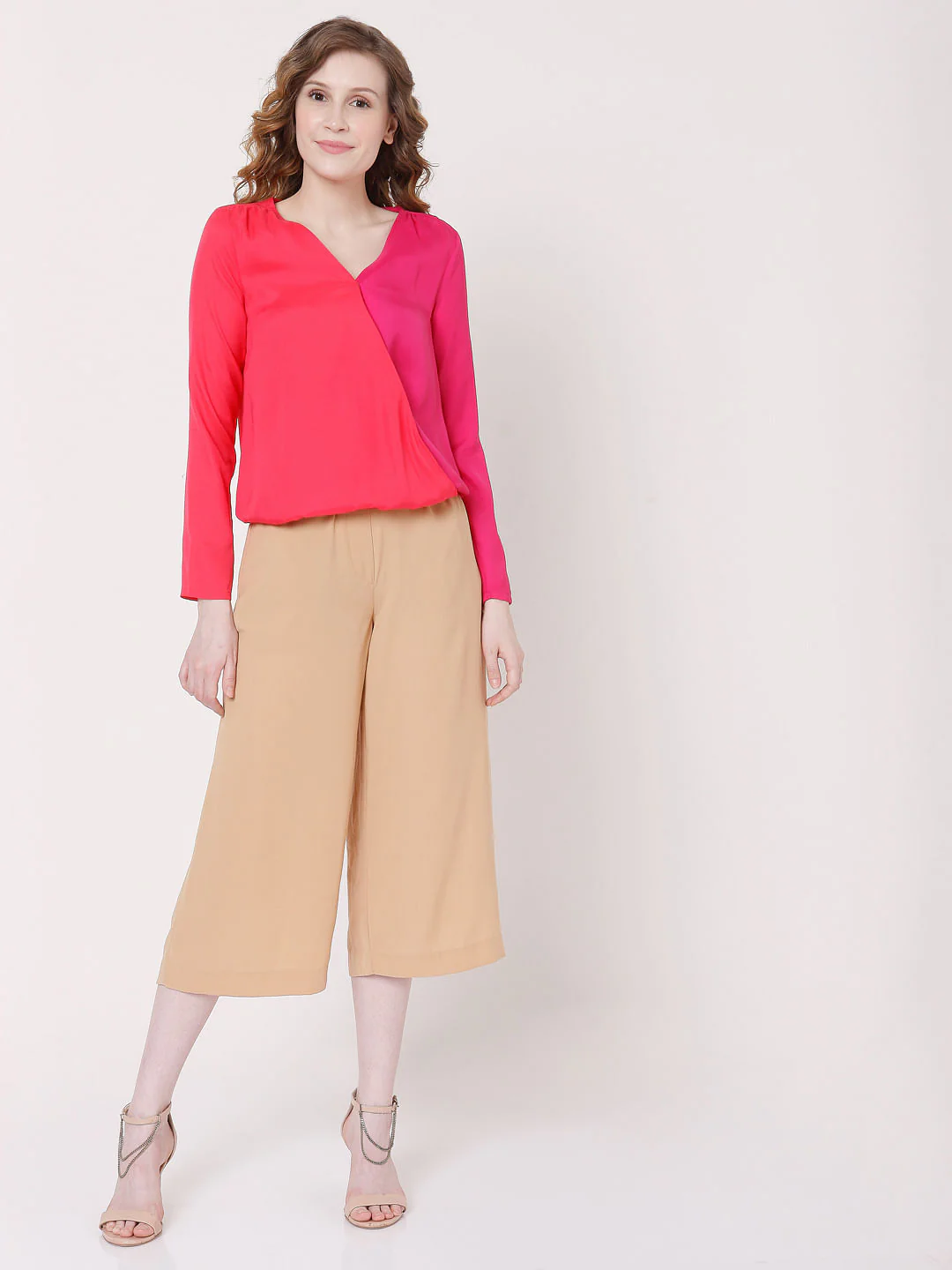 Pink Colourblocked Two-Toned Top - Image 5