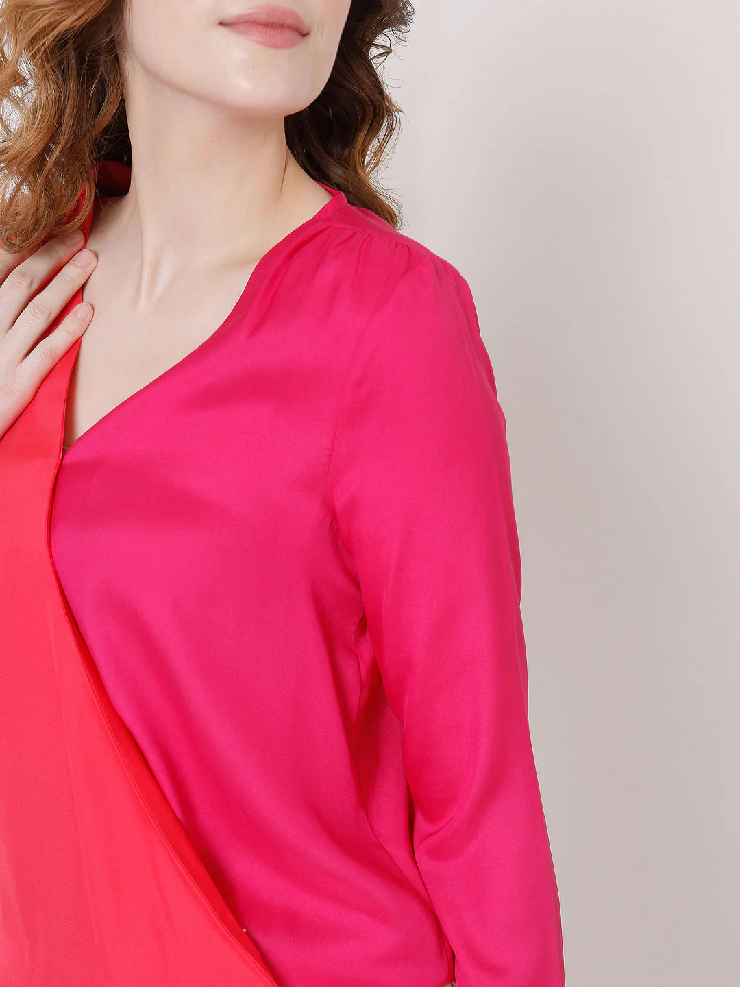 Pink Colourblocked Two-Toned Top - Image 6