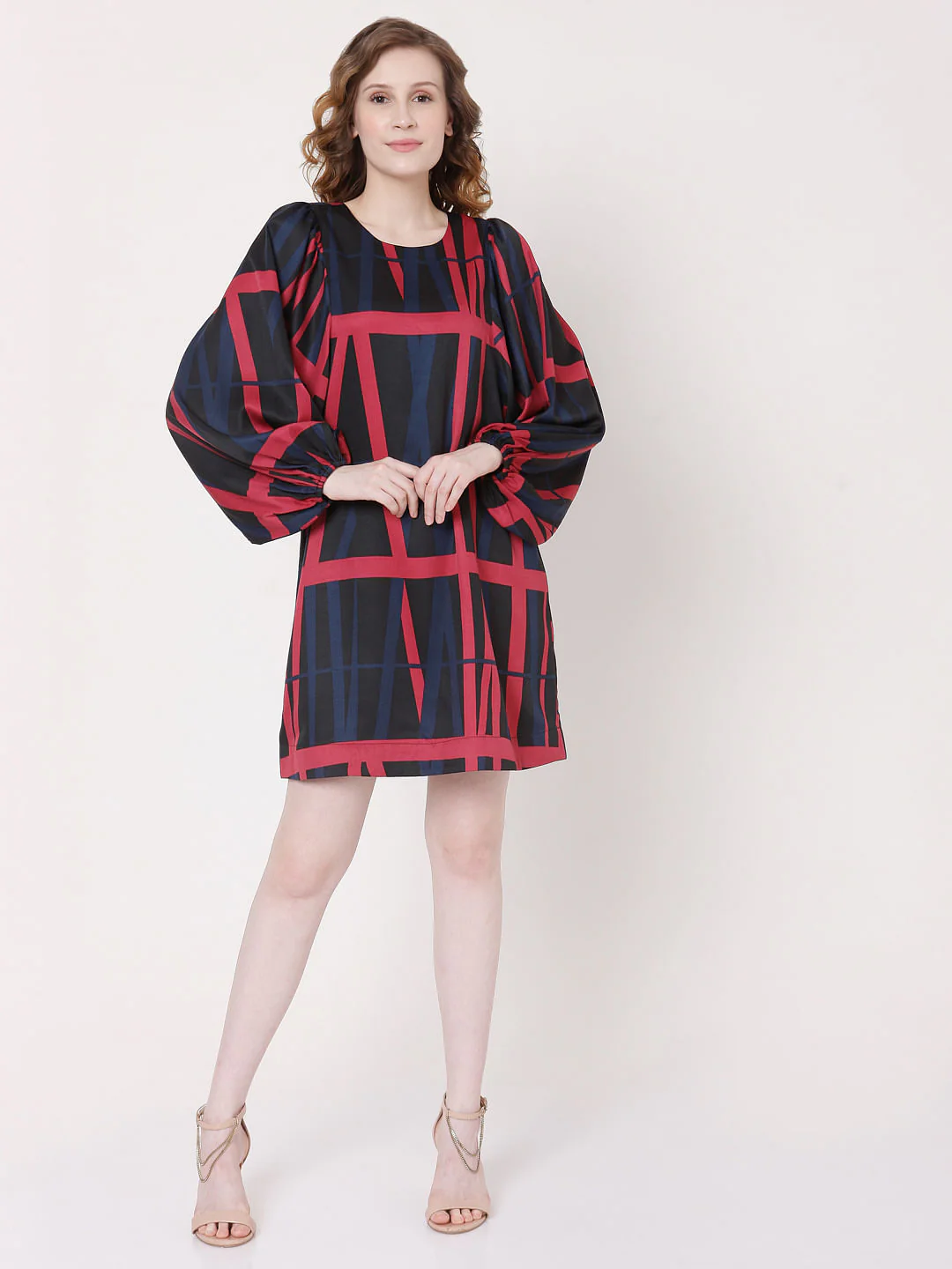 Black Geometric Print Shift Dress - Image 5