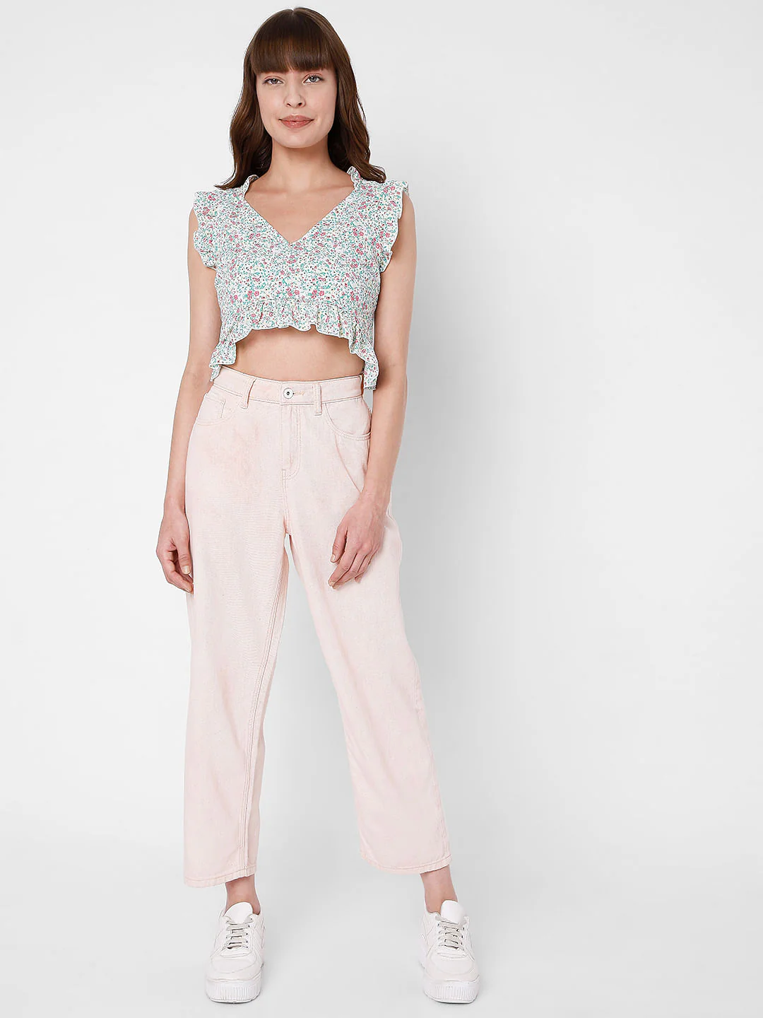 Green Floral Crop Top - Image 5