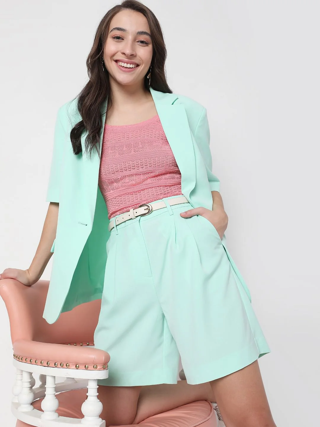 Green Co-Ord Set Shorts