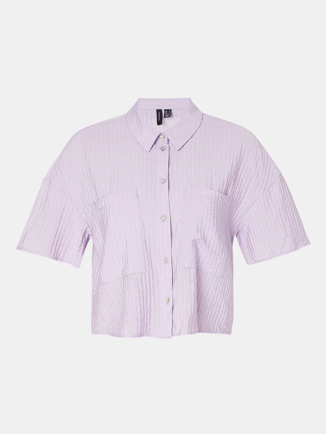 Purple Textured Boxy Shirt - Image 7