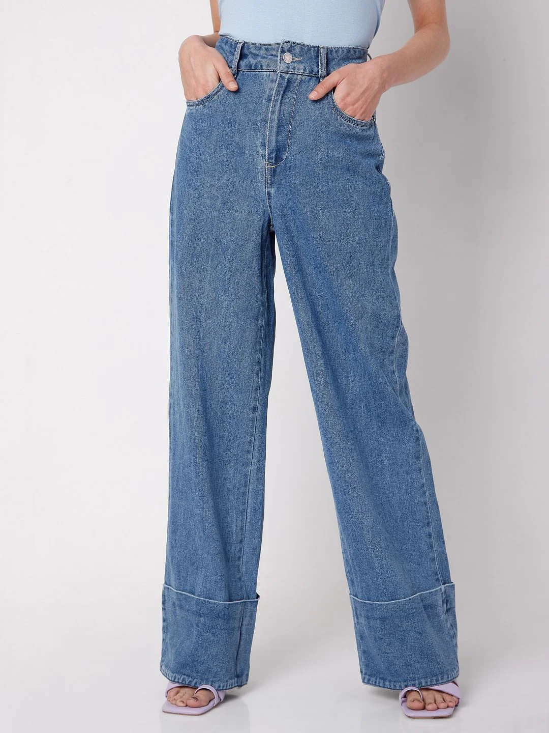 Blue High Rise Zoey Wide-Leg Jeans - Image 2