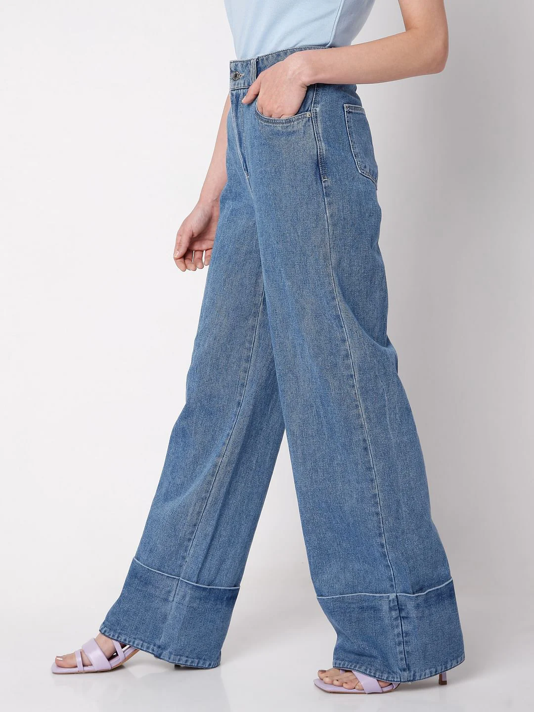 Blue High Rise Zoey Wide-Leg Jeans - Image 3