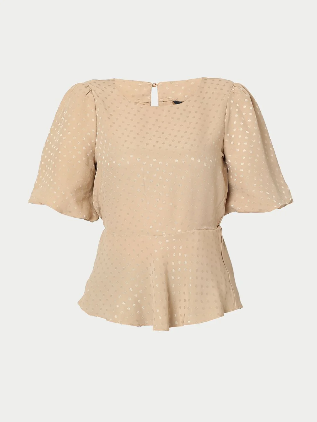 Beige Foil Print Top - Image 7