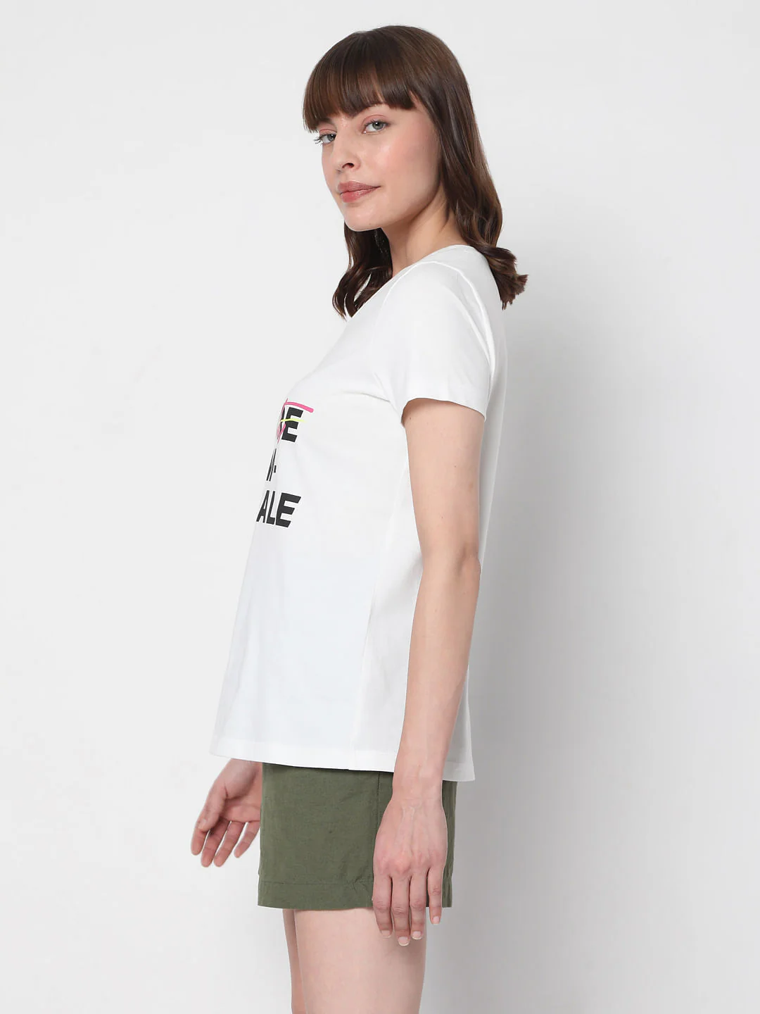 White Slogan Print T-Shirt - Image 3