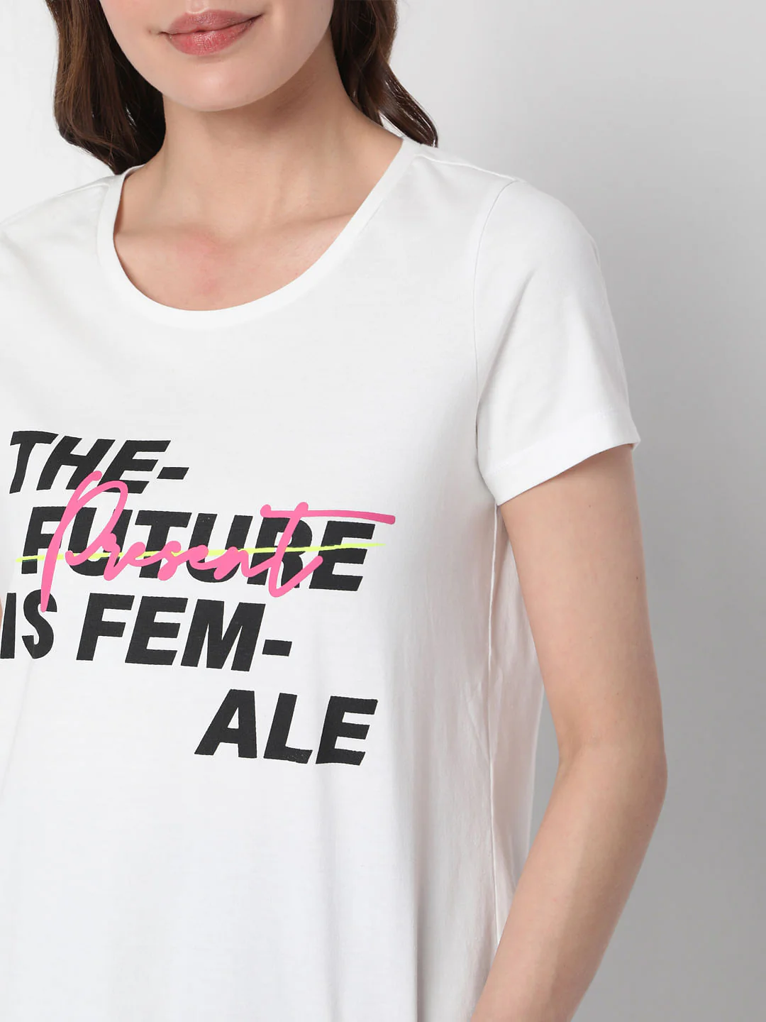 White Slogan Print T-Shirt - Image 6